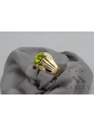 Žiedas Geltonasis peridotas 14k geltono aukso Vintažiniai amatai vrc016y